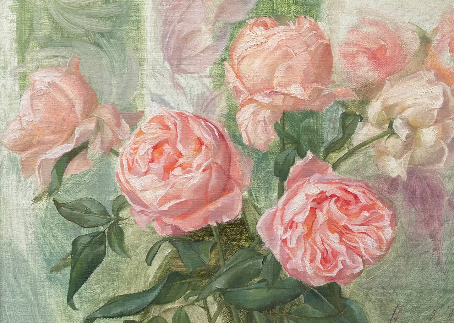 Bouquet of Pink Garden Roses