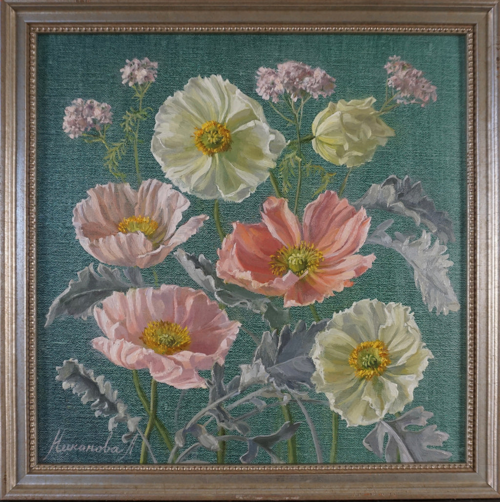 Pink and White Poppies