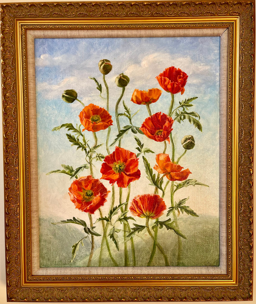 Red Poppies in Landscape